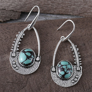 Round Gemstone Ethnic Earrings