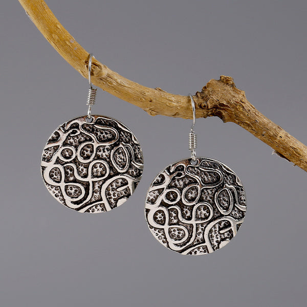 Ethnic Style Eight Intertwined Flower Earrings