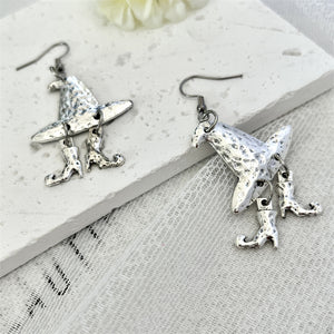 Old Cowboy Hat Shoes Earrings