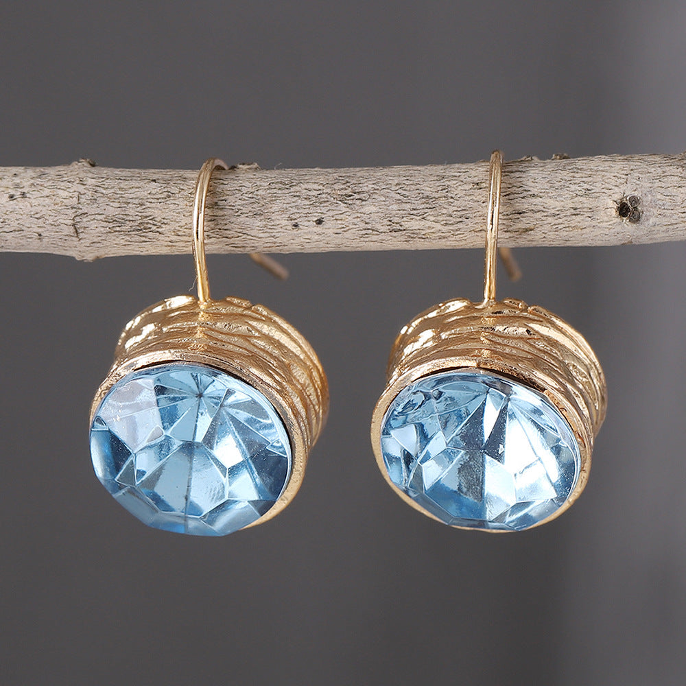 Multicolor Round Crystal Zirconia Dangle Earrings