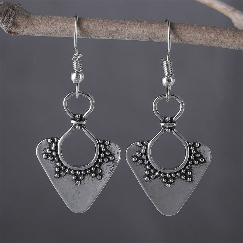 Simple Geometric Triangle Floral Earrings