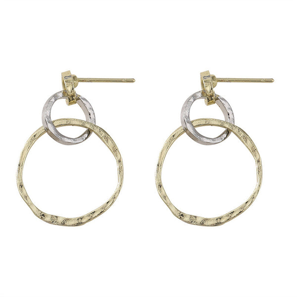 Simple Geometric Round Floral Earrings