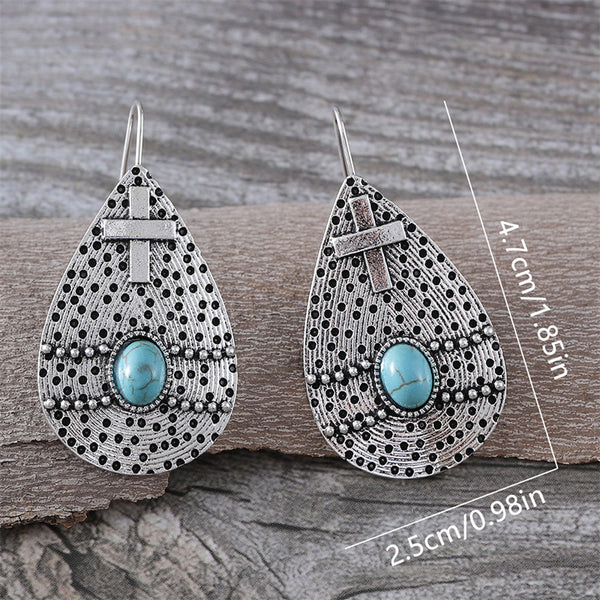 Ethnic Cross Floral Earrings