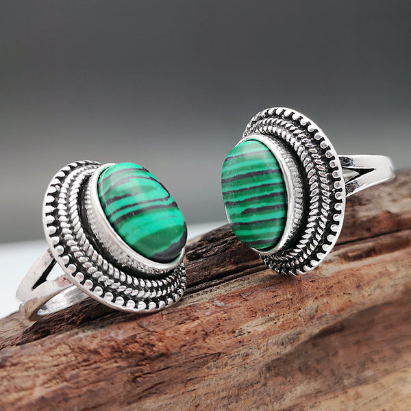 Natural Watermelon Green Peacock Ring