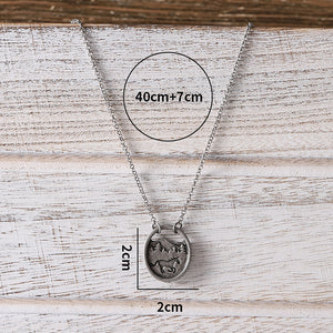 Horse and Mountain Pendant Necklace