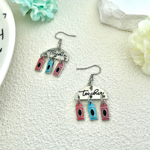 Simple Colorful Leaf Dangle Earrings