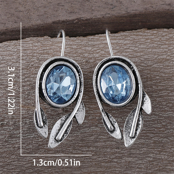 Simple Leaf Oval Earrings