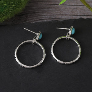 Geometric Oval Gemstone Earrings