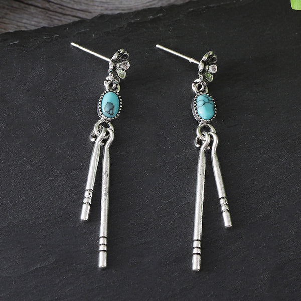 Turquoise Tassel Earrings