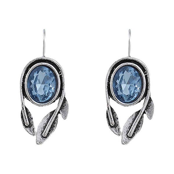 Simple Leaf Oval Earrings