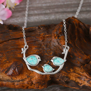 Sky Blue Sparrow Necklace & Earrings Set