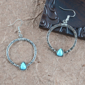 Classical Ethnic Style Inlaid Turquoise Earrings