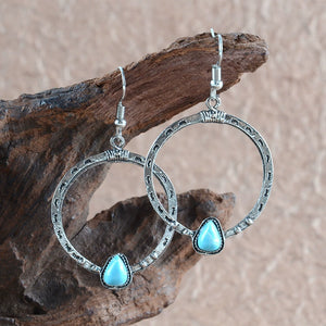 Classical Ethnic Style Inlaid Turquoise Earrings