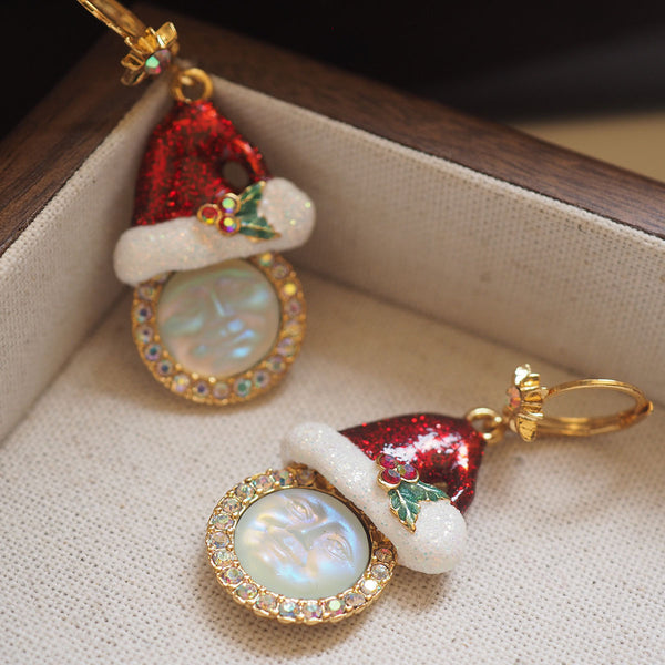 Christmas Hat Tassel Earrings