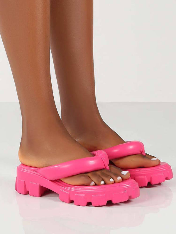 Chunky Sole Thong Strap Sandals