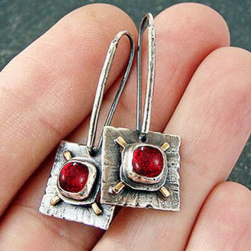 Retro Ruby Earrings