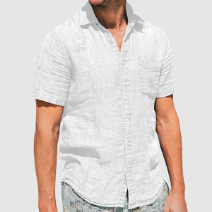 Gentleman's Vacation Soft Two-tone Cotton Linen Shirt