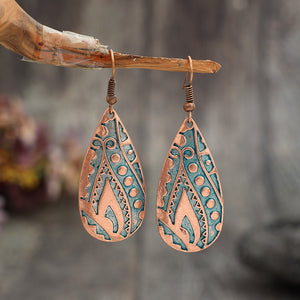 Retro Droplet Pattern Earrings