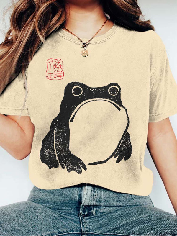 Frog Ancient Japanese Art Print T-shirt