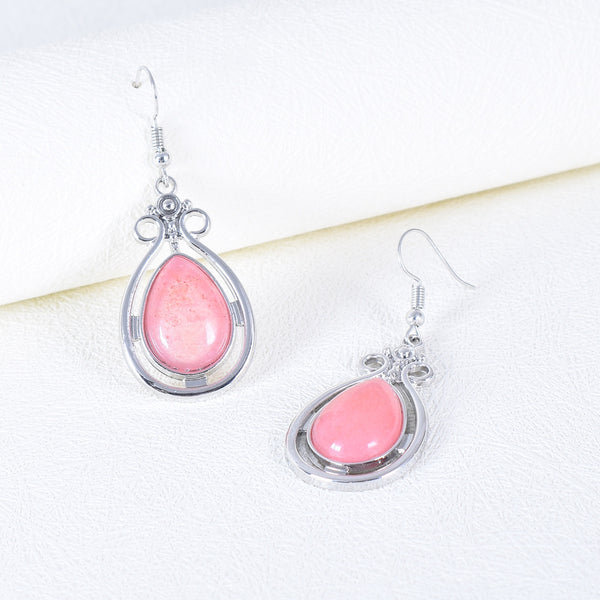 Retro pink gemstone earrings