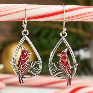 Red Bird Pendant Earrings