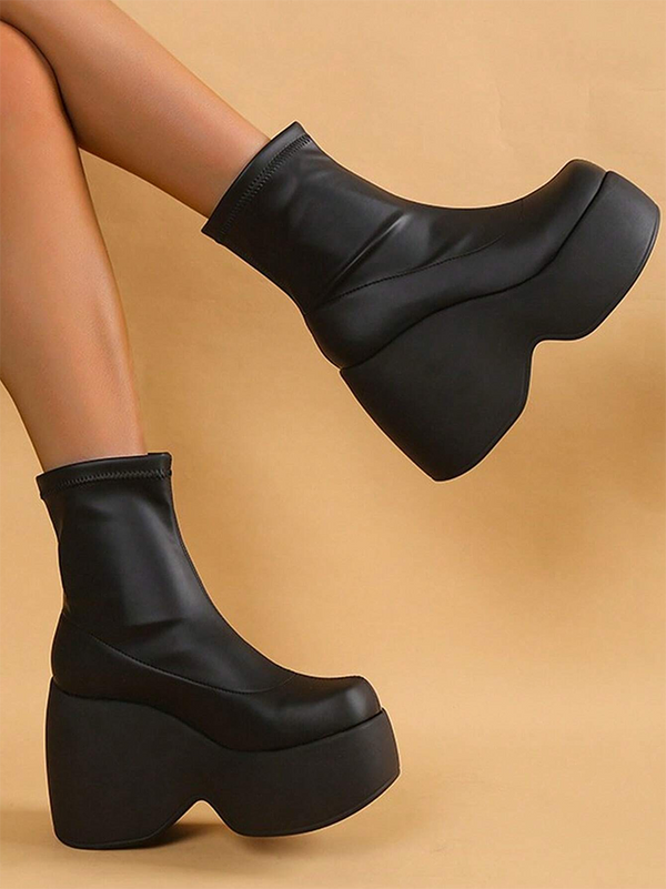 Wedge Heel Platform Boots