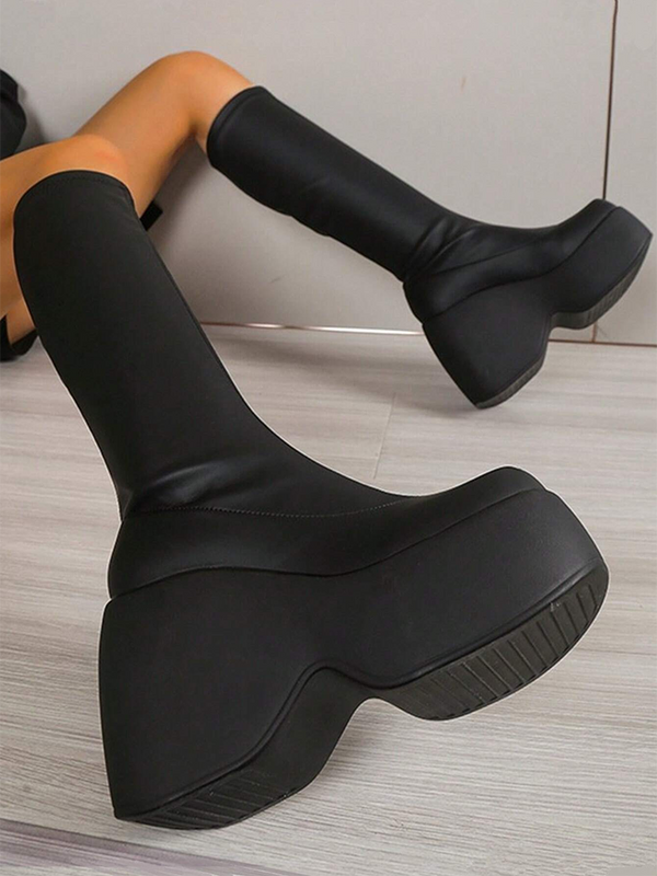 Wedge Heel Platform Boots