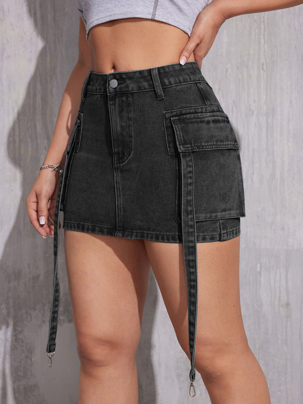 Summer Fashion Suspender Denim Shorts