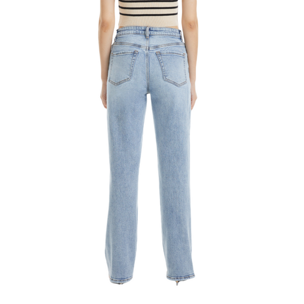 Women High Rise Stretch Relaxed Straight Jeans BYT5196