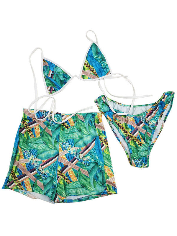 Printed 3 Pieces Bikini Set