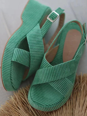 Suede Cross Ankle Strap Sandals