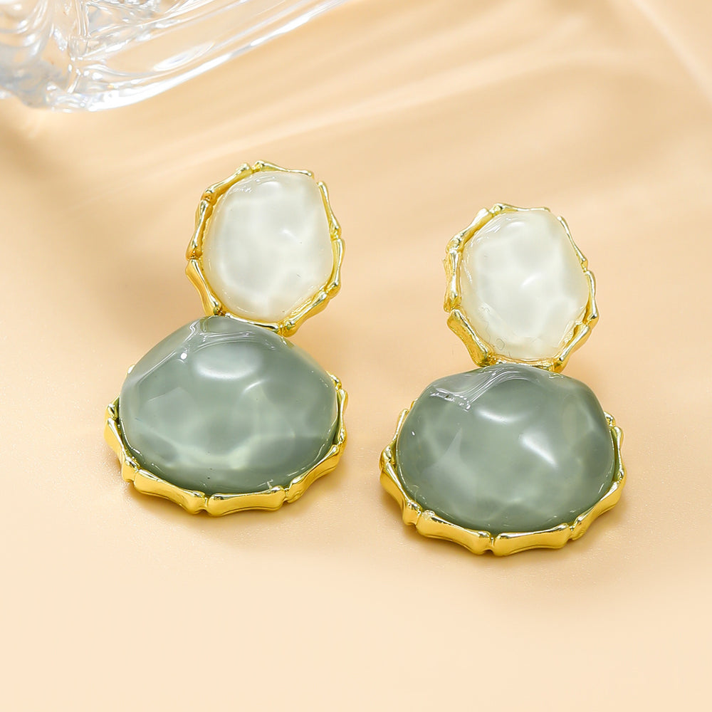 Vintage Ocean Green Crystal Earrings