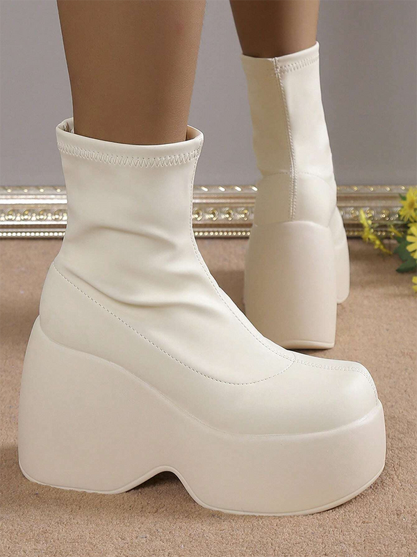 Wedge Heel Platform Boots