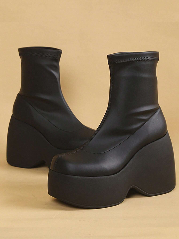 Wedge Heel Platform Boots