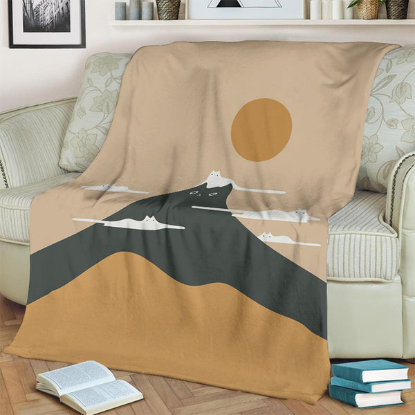 Japanese Cat Art Blanket