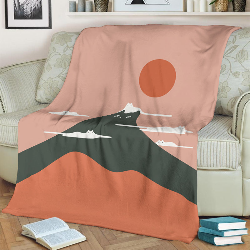 Japanese Cat Art Blanket