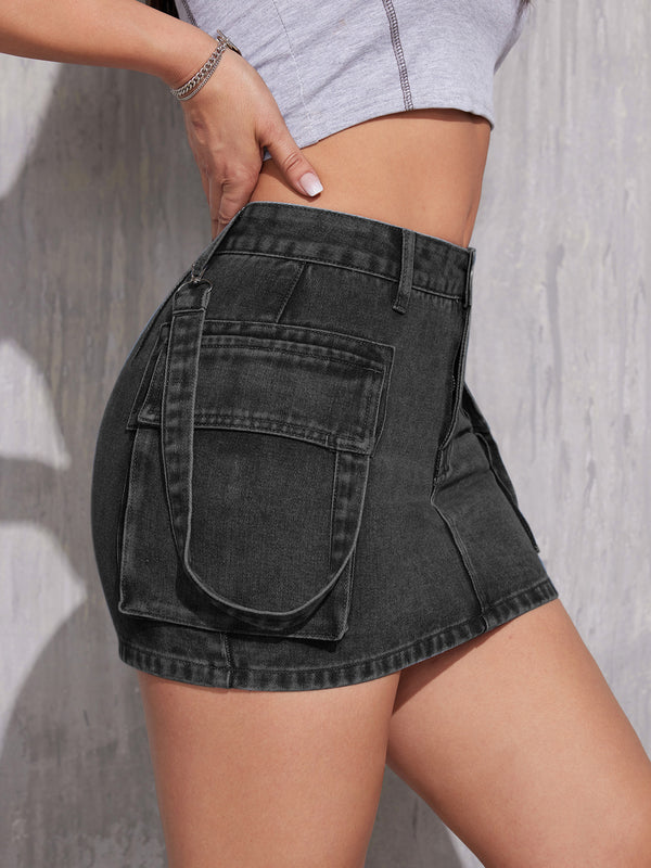 Summer Fashion Suspender Denim Shorts