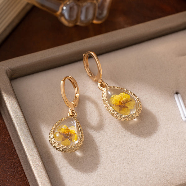 Transparent Eternal Flower Earrings