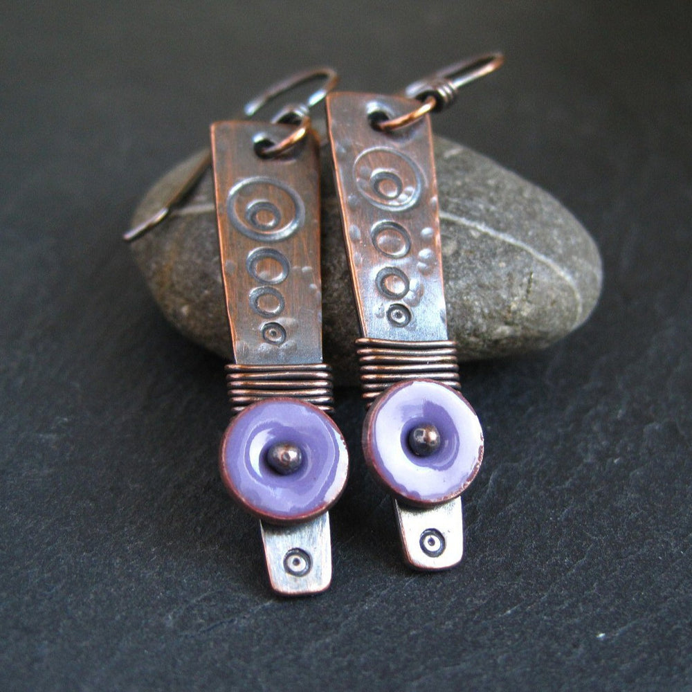 Retro Semitic Enamel Earrings