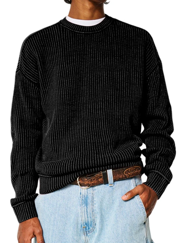 Men's Everyday Versatile Solid Color Basic Crew Neck Sweatershirt