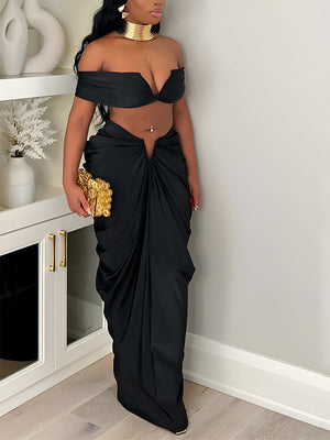 Strapless Ruched Skirt Set