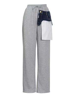 Mixed Up Denim Sweatpants