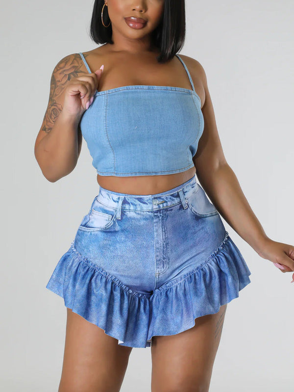 Ruffle Hem Shorts