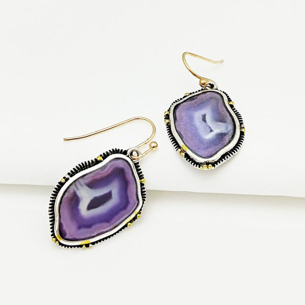 Vintage Amethyst Pendant Earrings