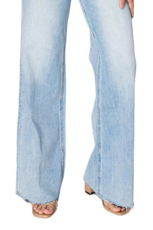 High Waisted Light Blue Wide Leg Jeans