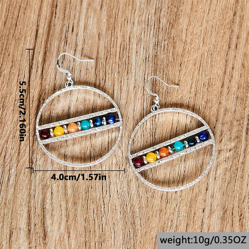 Retro Colored Beaded Earrings