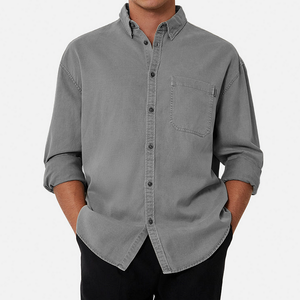 Men's Cotton Basic Cotton Long Sleeve Shirt