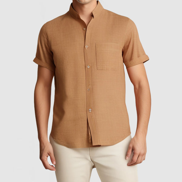 Men's Casual Two Color Cotton Linen Shirt