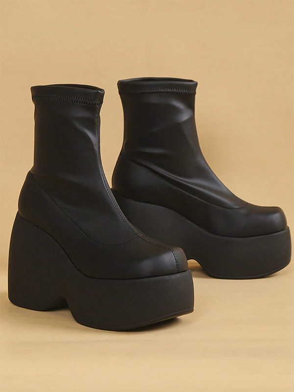 Wedge Heel Platform Boots