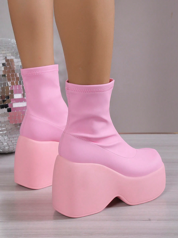 Wedge Heel Platform Boots